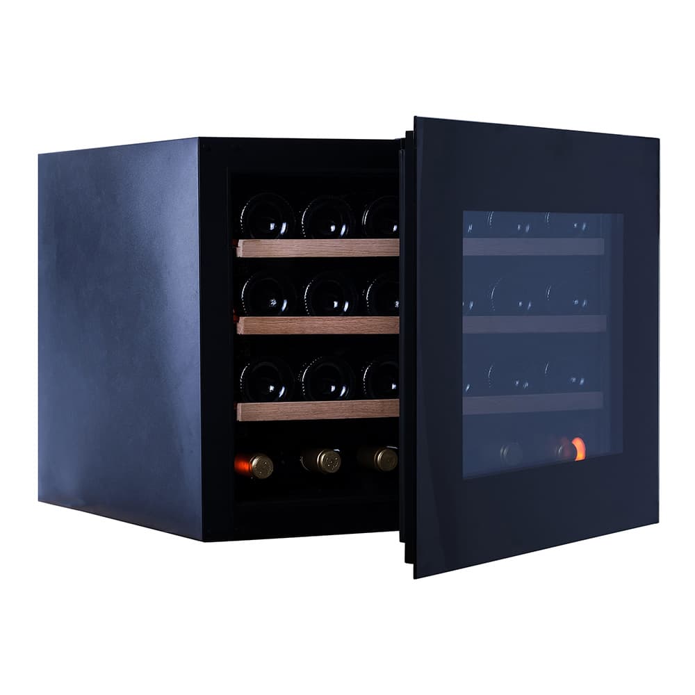 Majestic Push Open 24 bottles - Single zone - Black glass front - Integrated