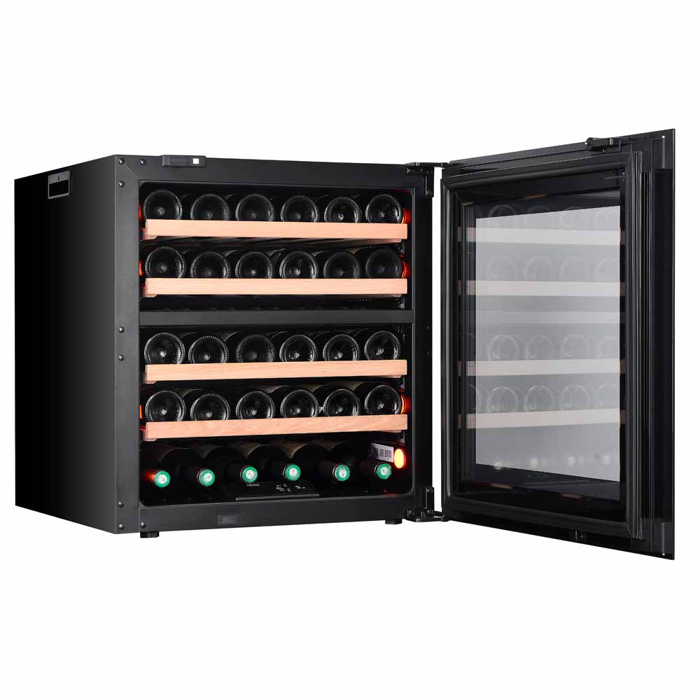Majestic 30 bottles - push open - 2 zones - black - Integrated