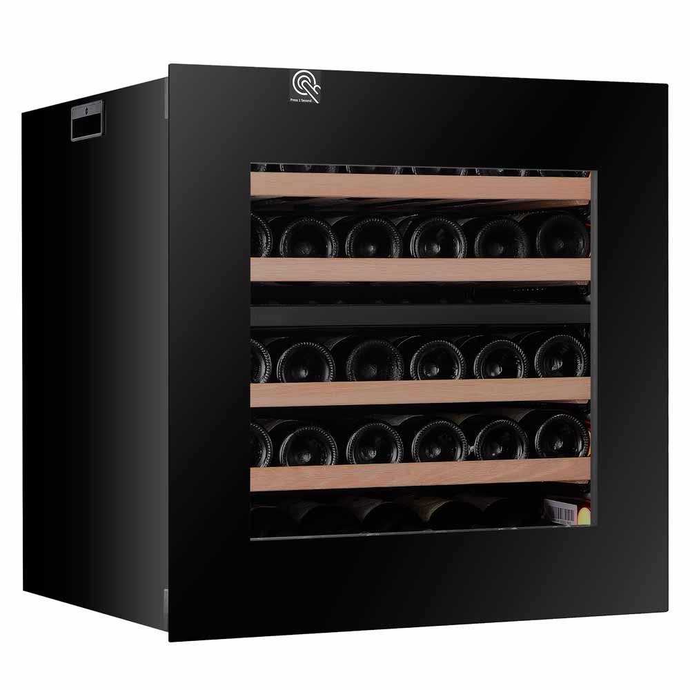 Majestic 30 bottles - push open - 2 zones - black - Integrated