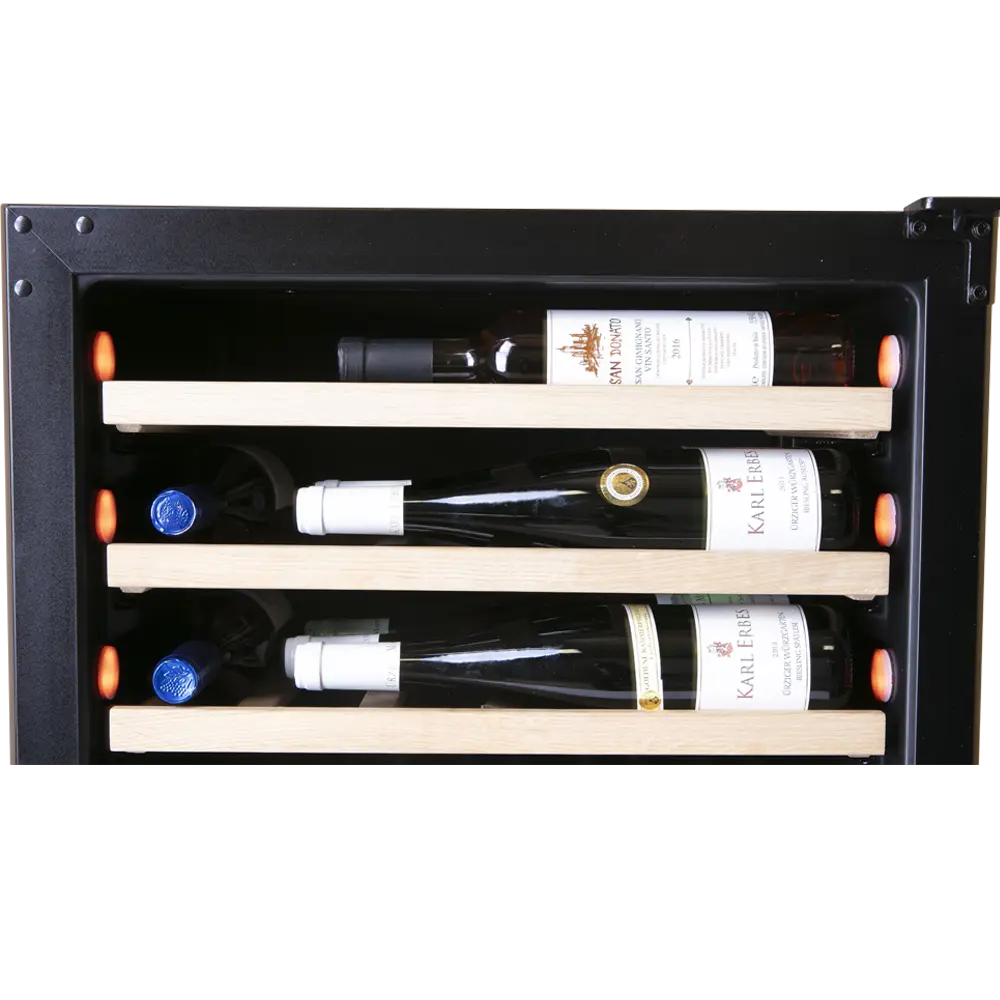 Majestic Push Open 42 bottles - Dual zone - Black glass front - Integrated