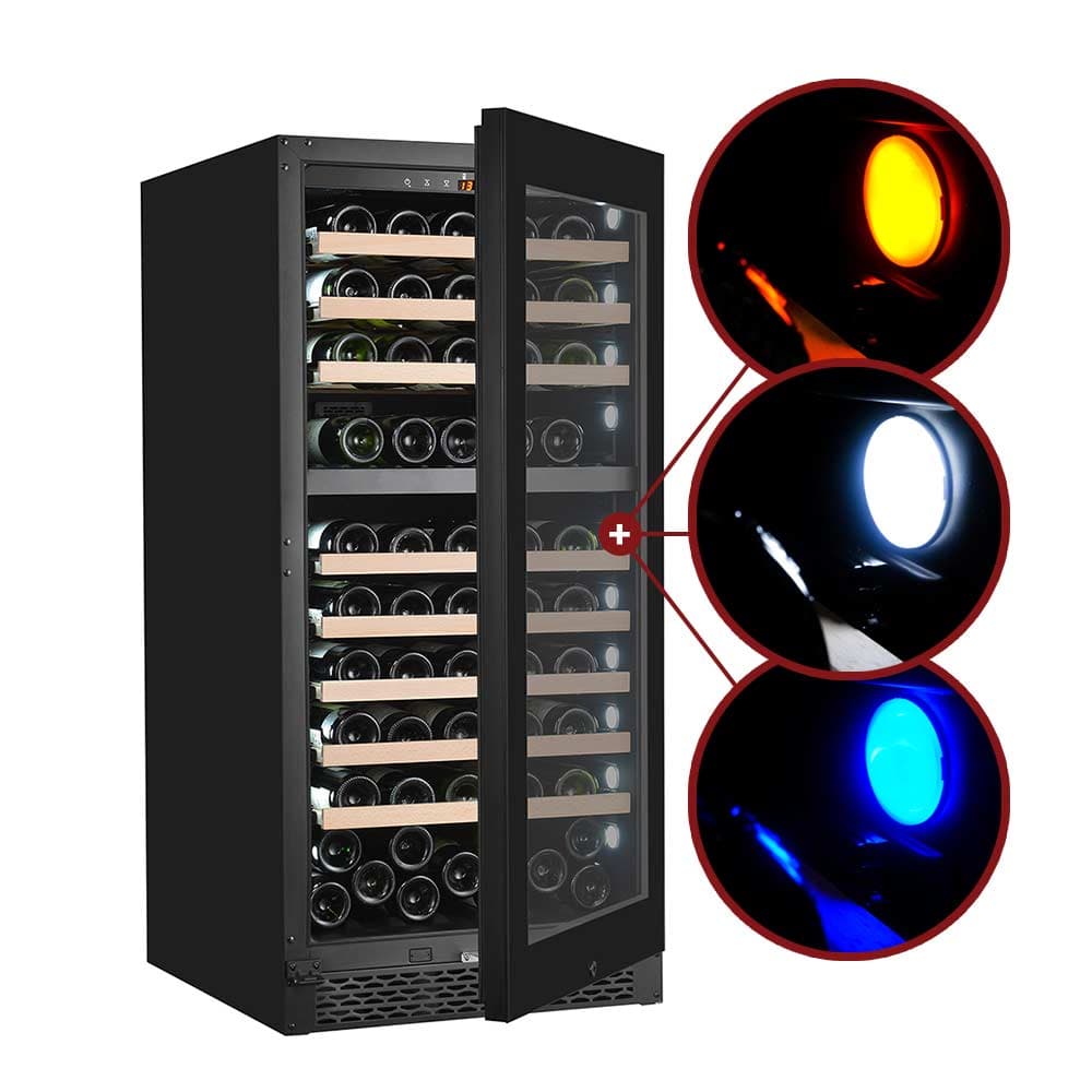 Majestic 104 bottles - 2 zones - Black glass front