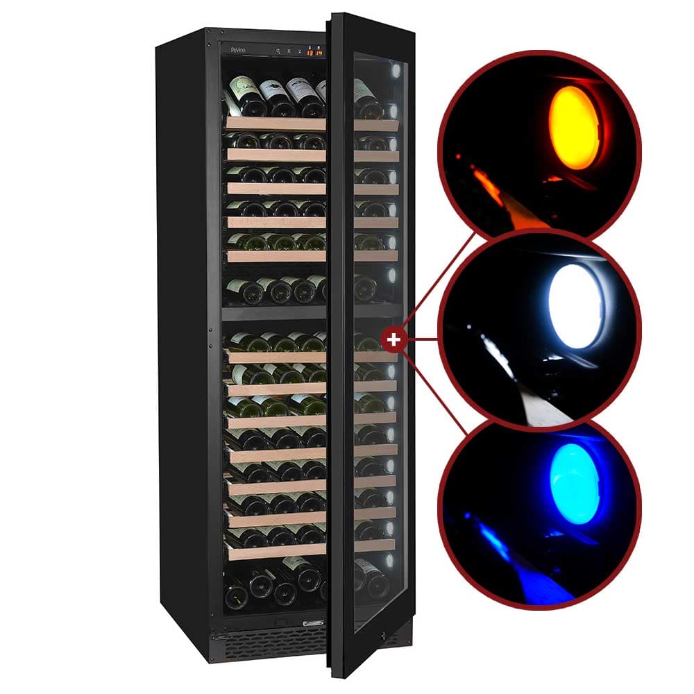 Majestic 150 bottles - 2 zones - Black glass front