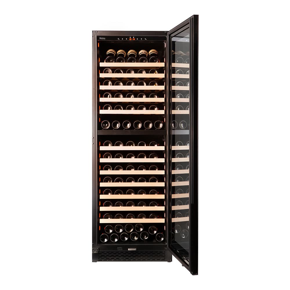 Majestic 150 bottles - 2 zones - Black glass front