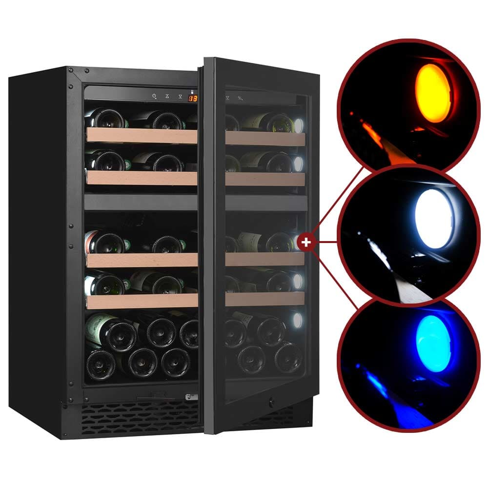 Majestic 39 bottles - 2 zones - Black glass front