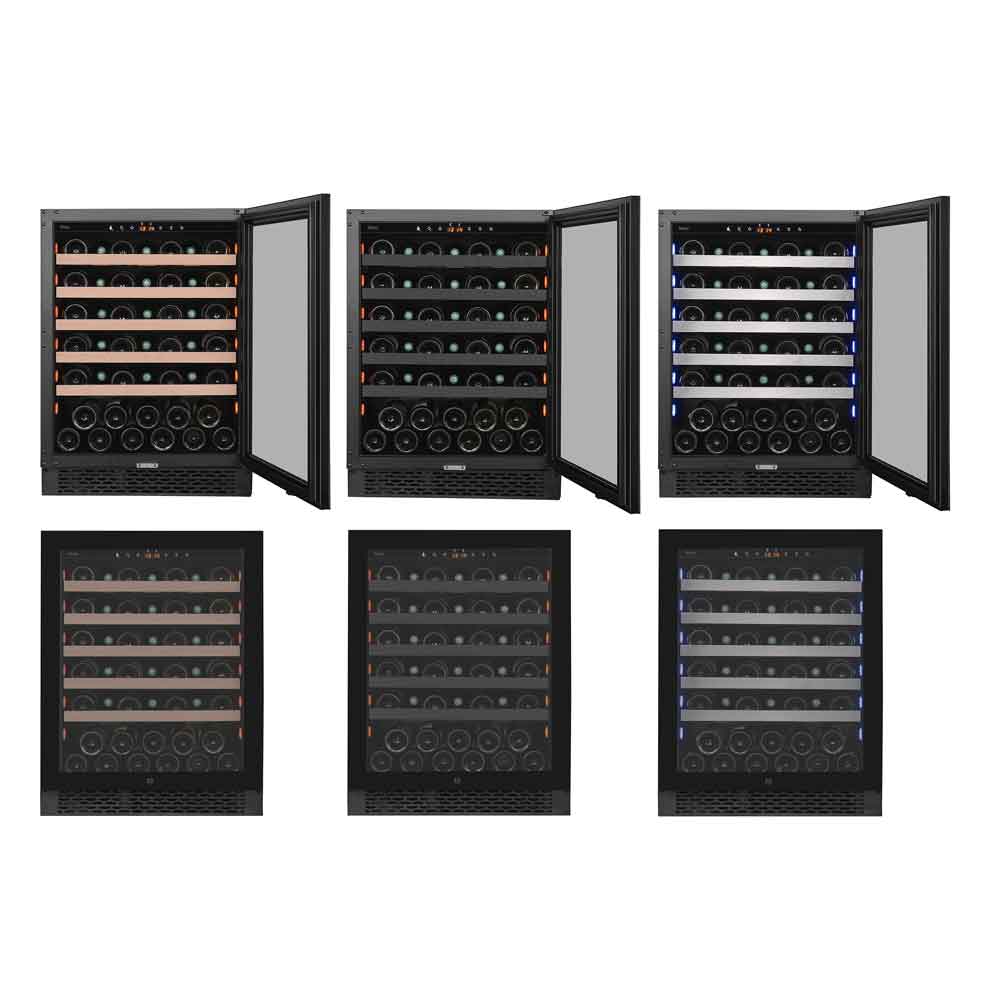Majestic 46 bottles - 1 zone - Black Glassfront