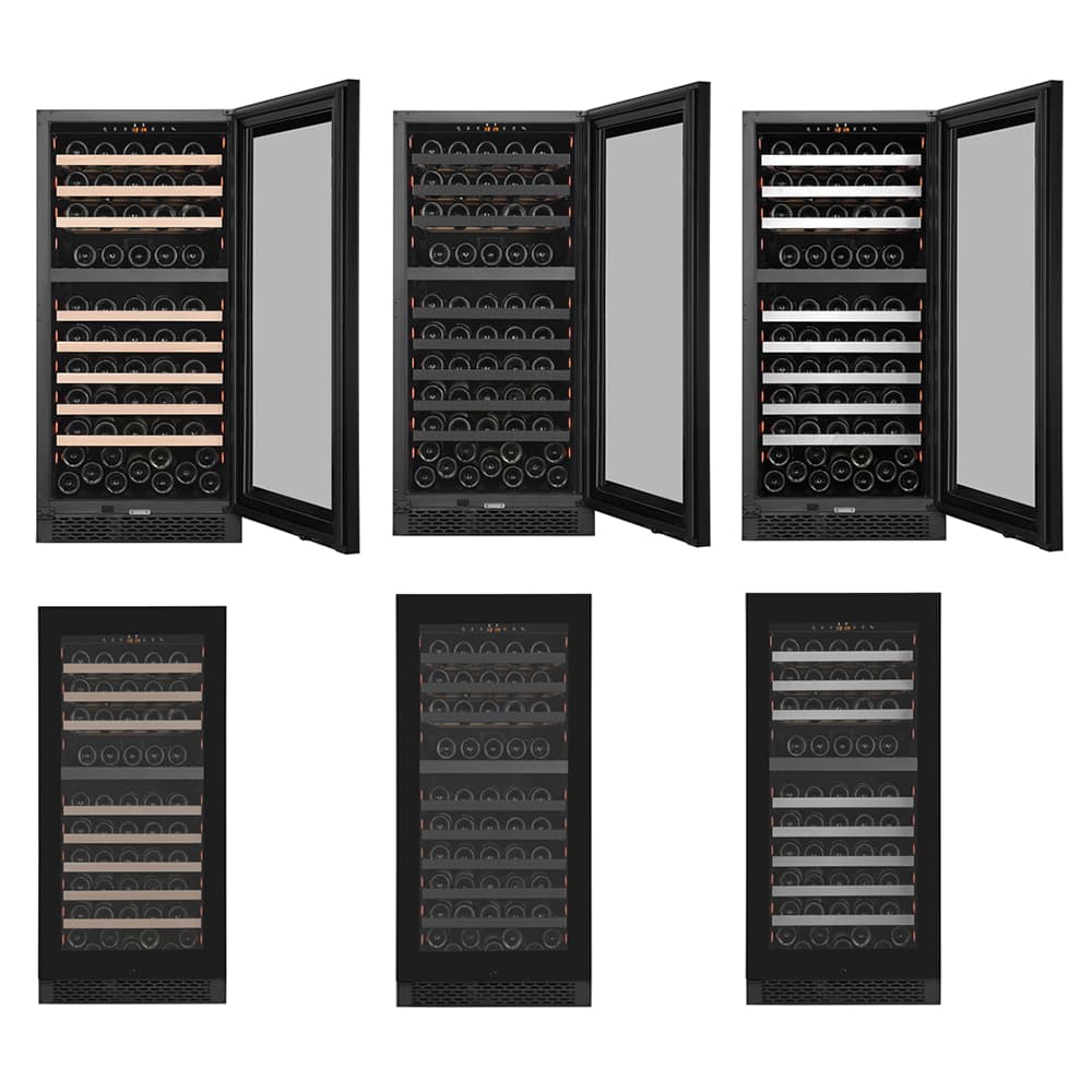 Majestic 104 bottles - 2 zones - Black glass front