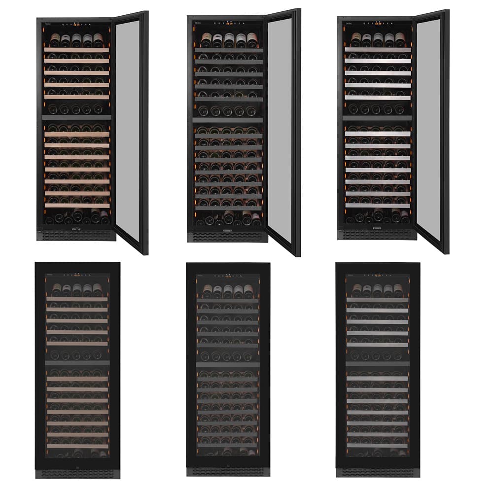 Majestic 150 bottles - 2 zones - Black glass front