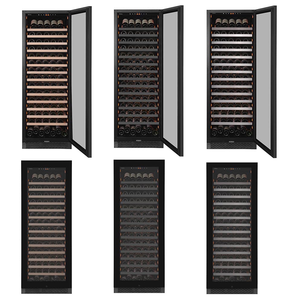 Majestic 159 bottles - 1 zone - Black glass front