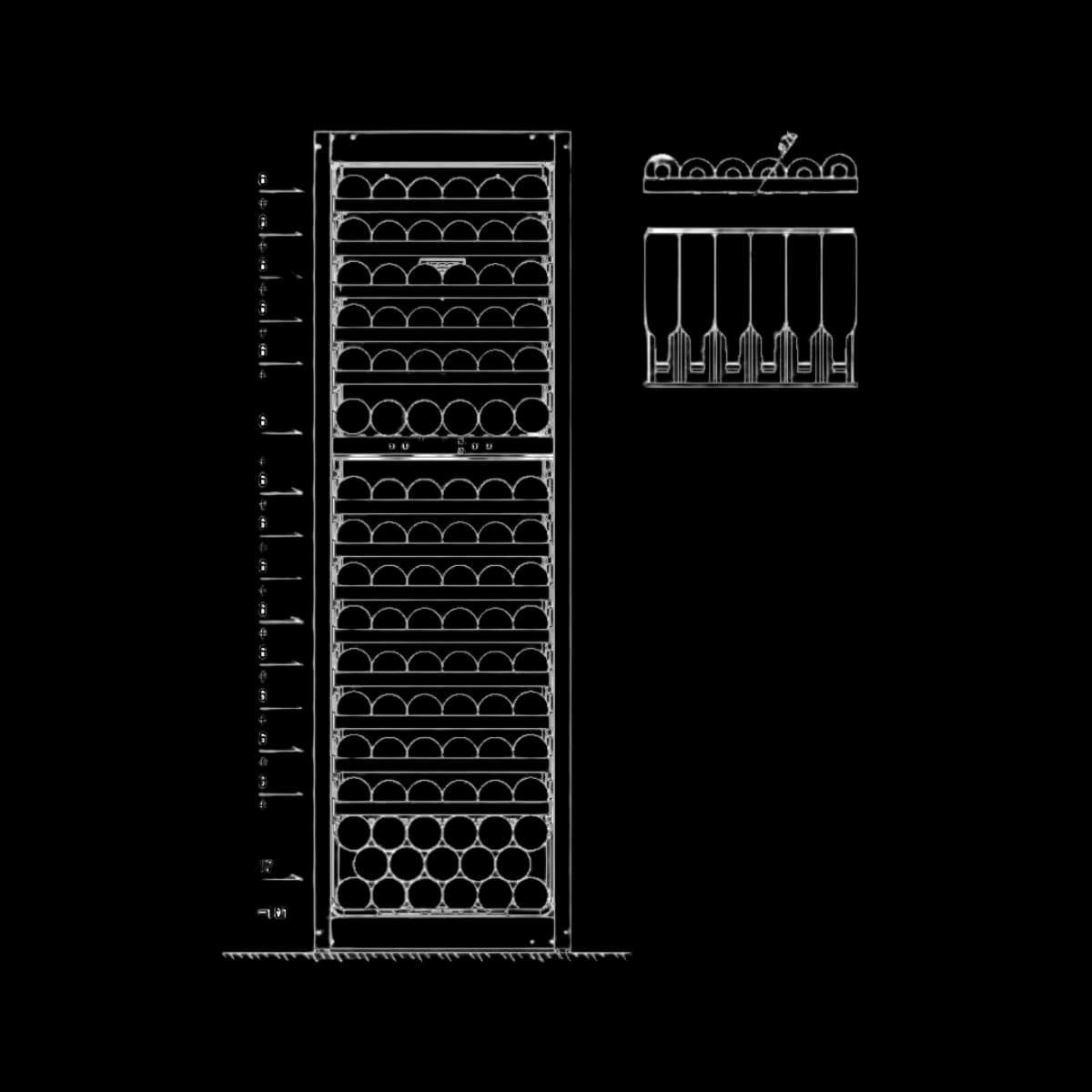 Majestic 101 bottles - Dual zone - Black glass front - Integrated