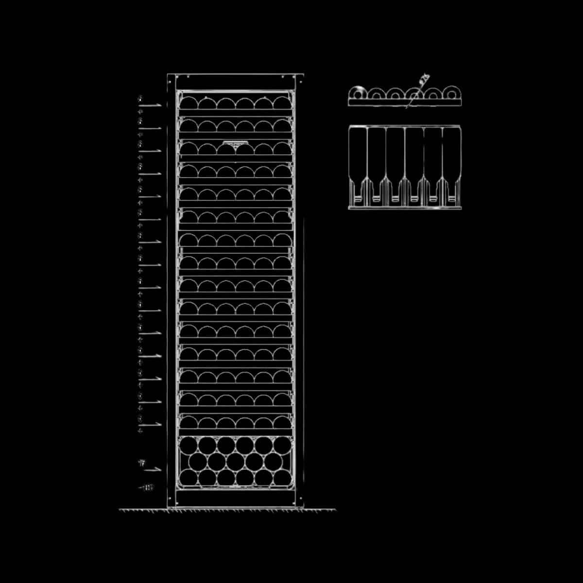 Majestic 107 bottles - Single zone - Black glass front - Integrated