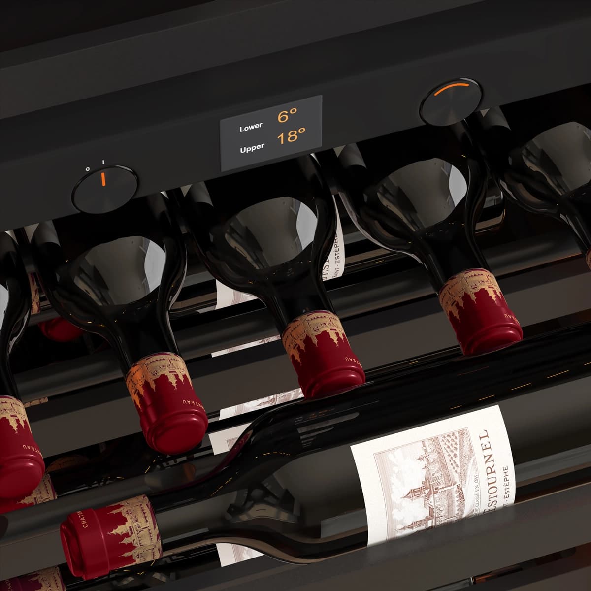 Imperial 95 bottles - push open - 2 zones - Black - Integrated