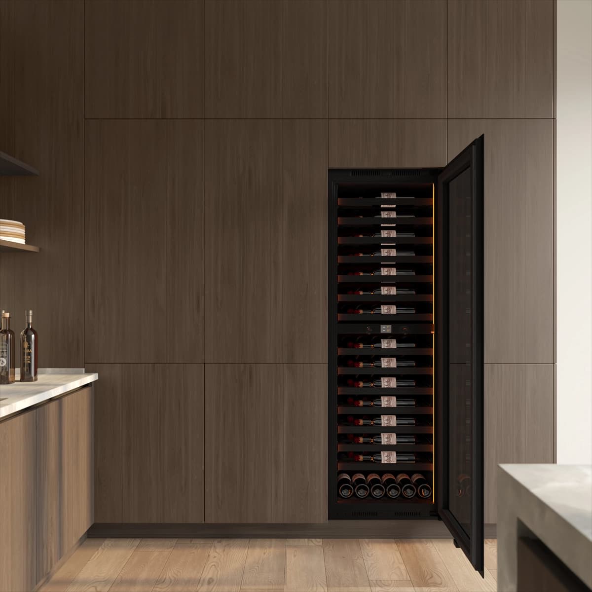 Imperial 95 bottles - push open - 2 zones - Black - Integrated