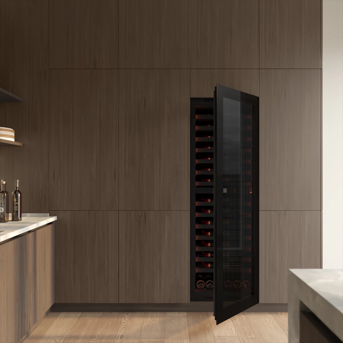 Imperial 95 bottles - push open - 2 zones - Black - Integrated