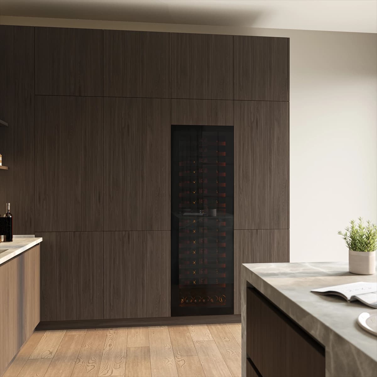 Imperial 95 bottles - push open - 2 zones - Black - Integrated