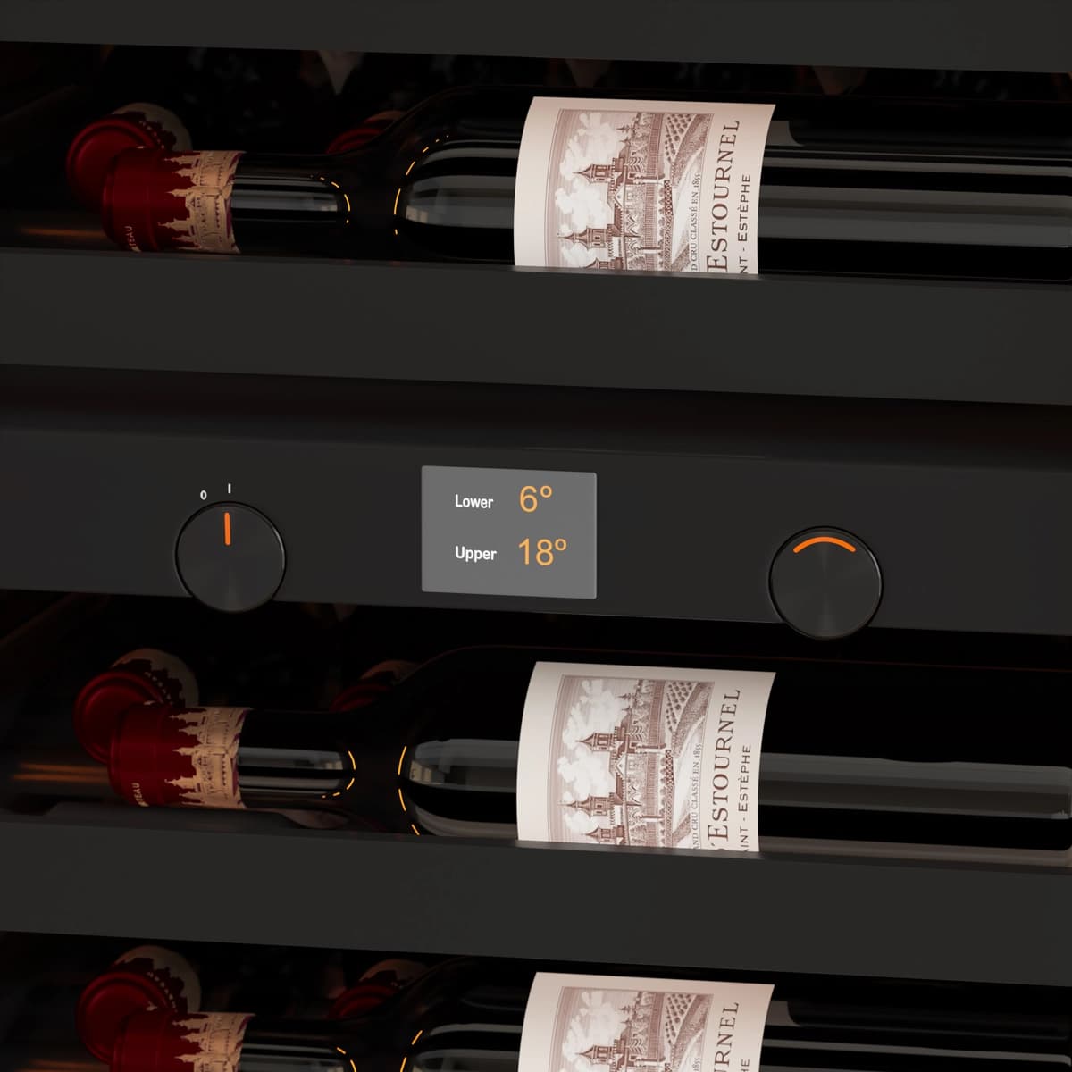 Imperial 95 bottles - push open - 2 zones - Black - Integrated