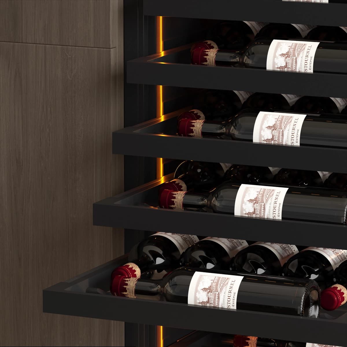 Imperial 95 bottles - push open - 2 zones - Black - Integrated