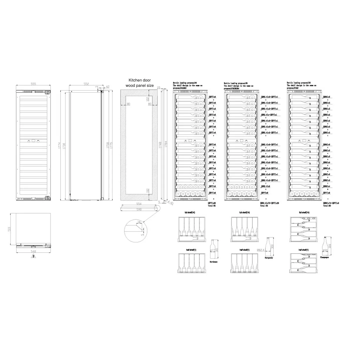 Imperial 95 bottles - push open - 2 zones - Kitchen door