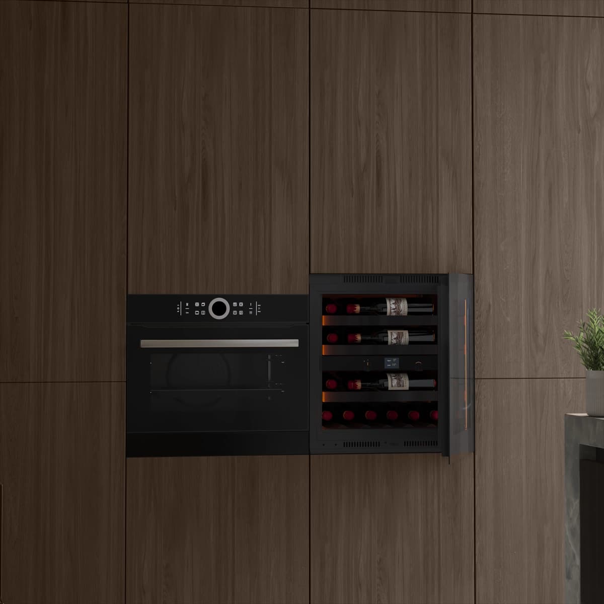Imperial 23 bottles - push open - 2 zones - Black - Integrated