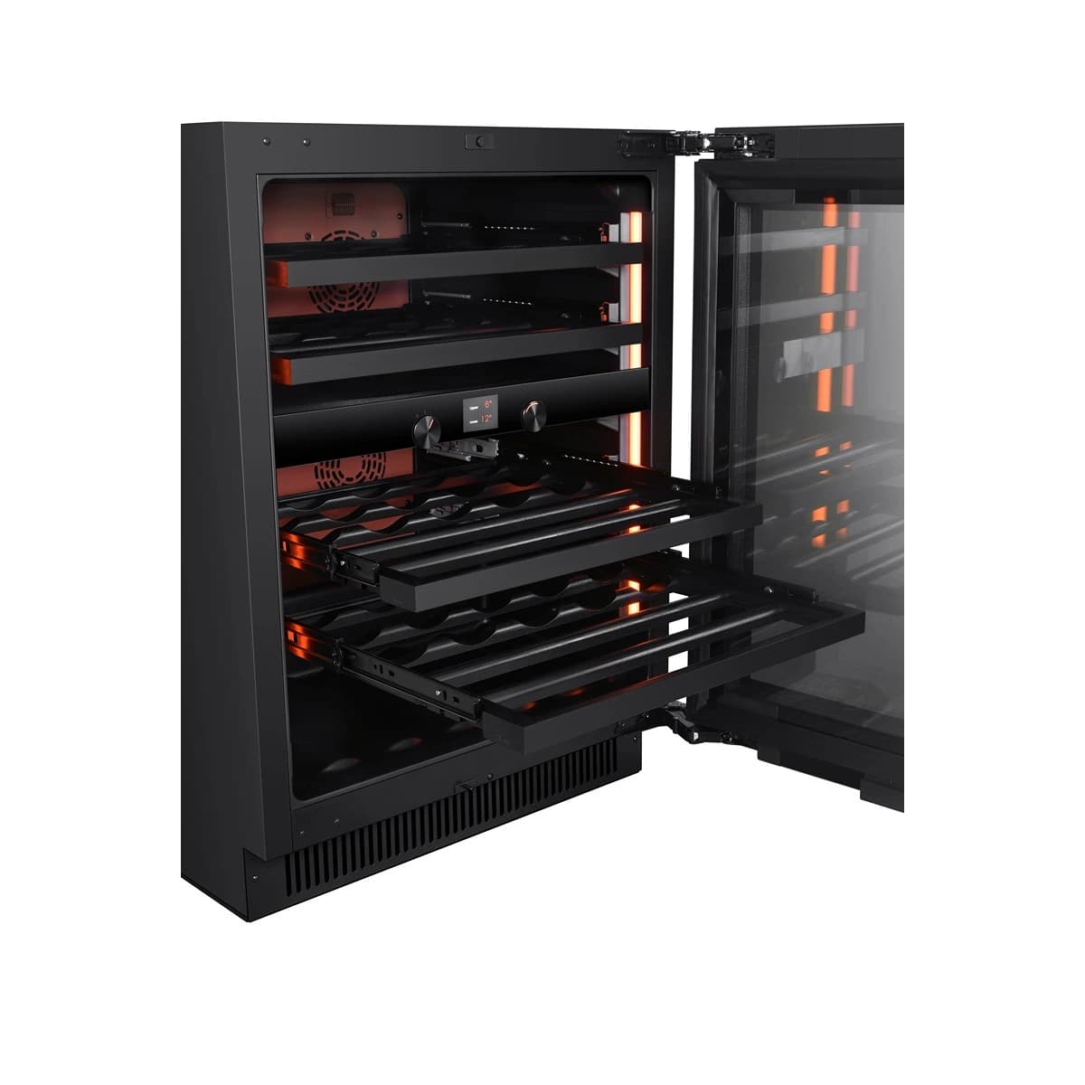 Pevino Imperial 35 bottles - Dual zone - Push open - Black glass front