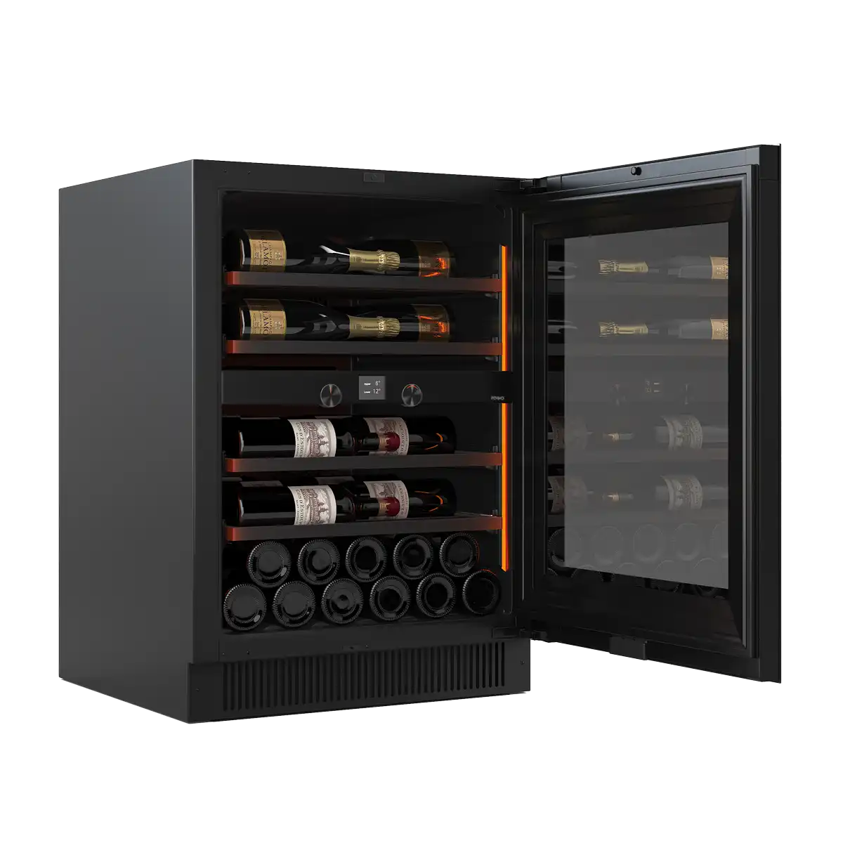 Pevino Imperial 35 bottles - Dual zone - Push open - Black glass front