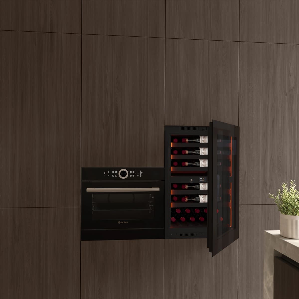 Imperial 40 bottles - push open - 2 zones - Black - Integrated