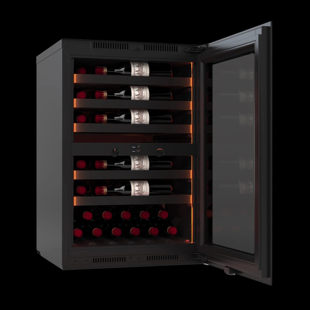 Imperial 40 bottles - push open - 2 zones - Black - Integrated