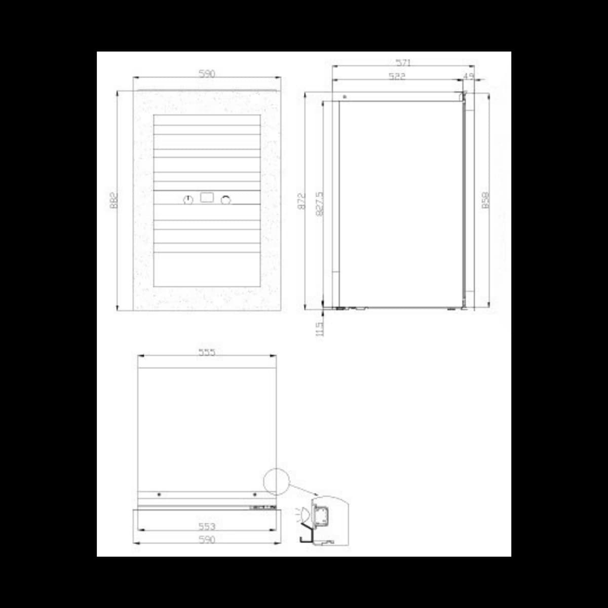 Imperial 40 bottles - push open - 2 zones - Black - Integrated