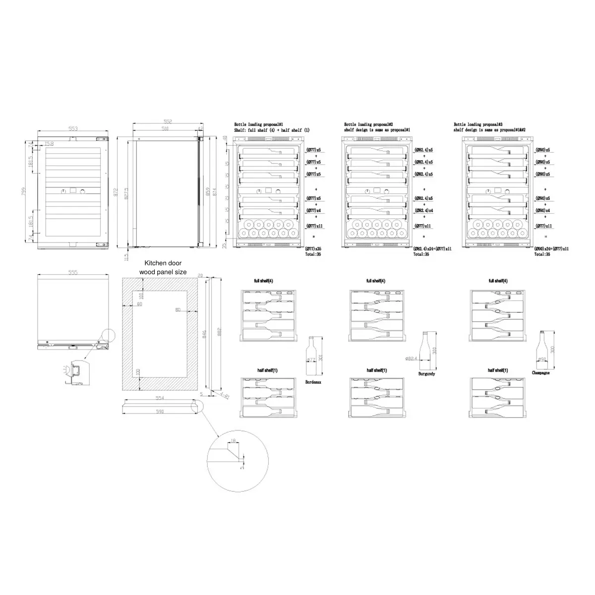 Imperial 40 bottles - push open - 2 zones - Kitchen door