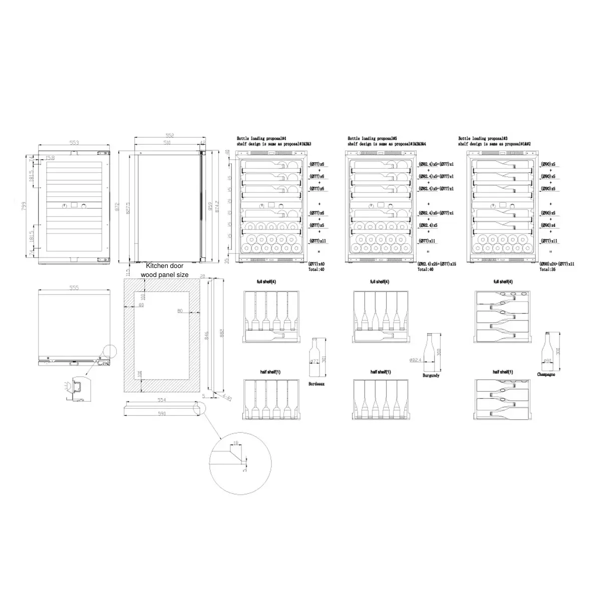 Imperial 40 bottles - push open - 2 zones - Kitchen door