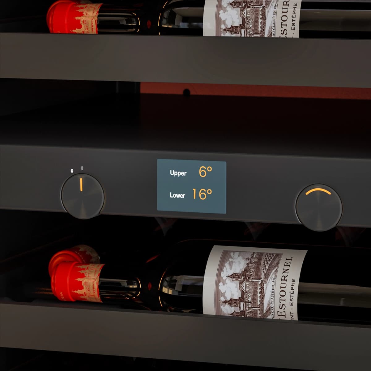 Imperial 62 bottles - push open - 2 zones - Black - Integrated