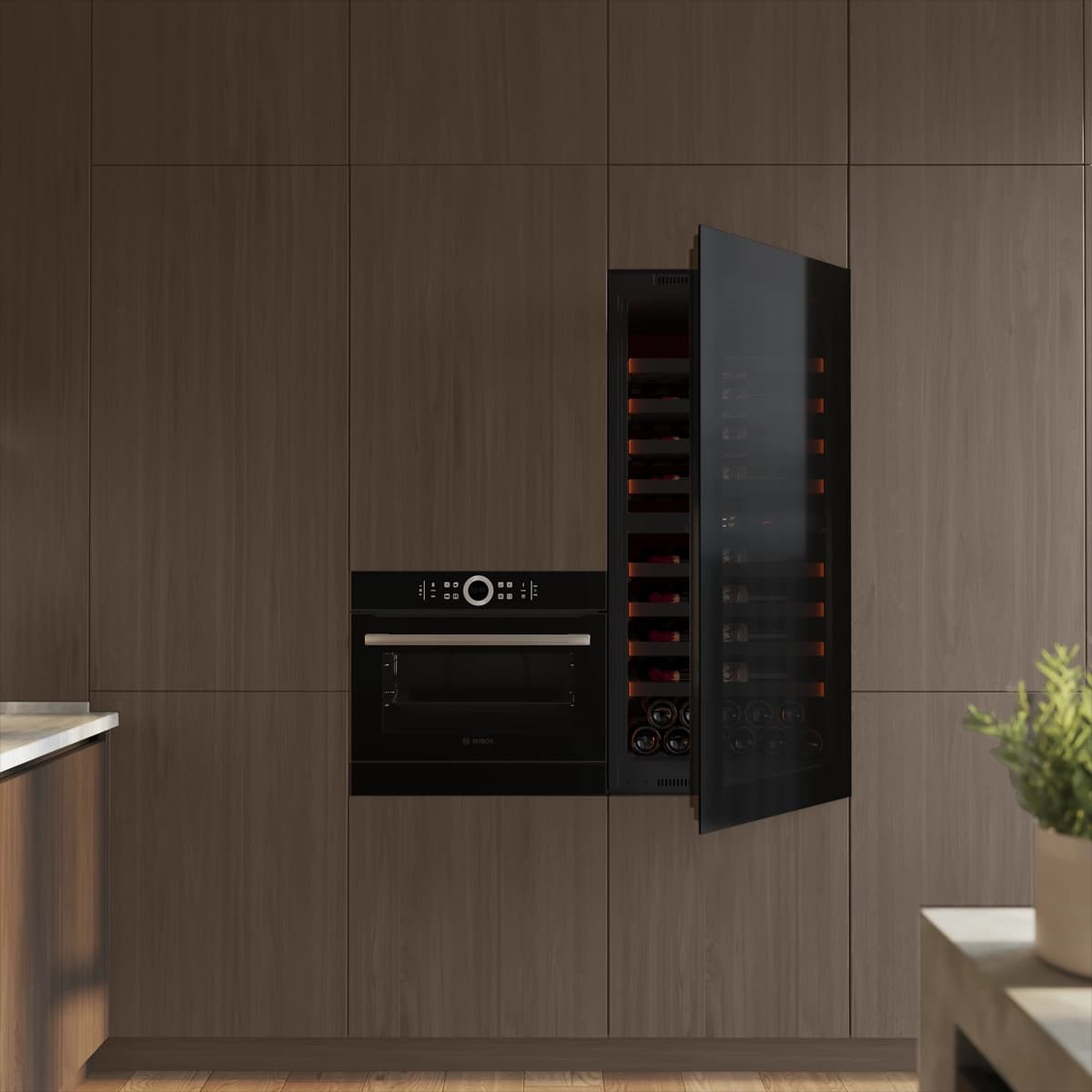 Imperial 62 bottles - push open - 2 zones - Black - Integrated