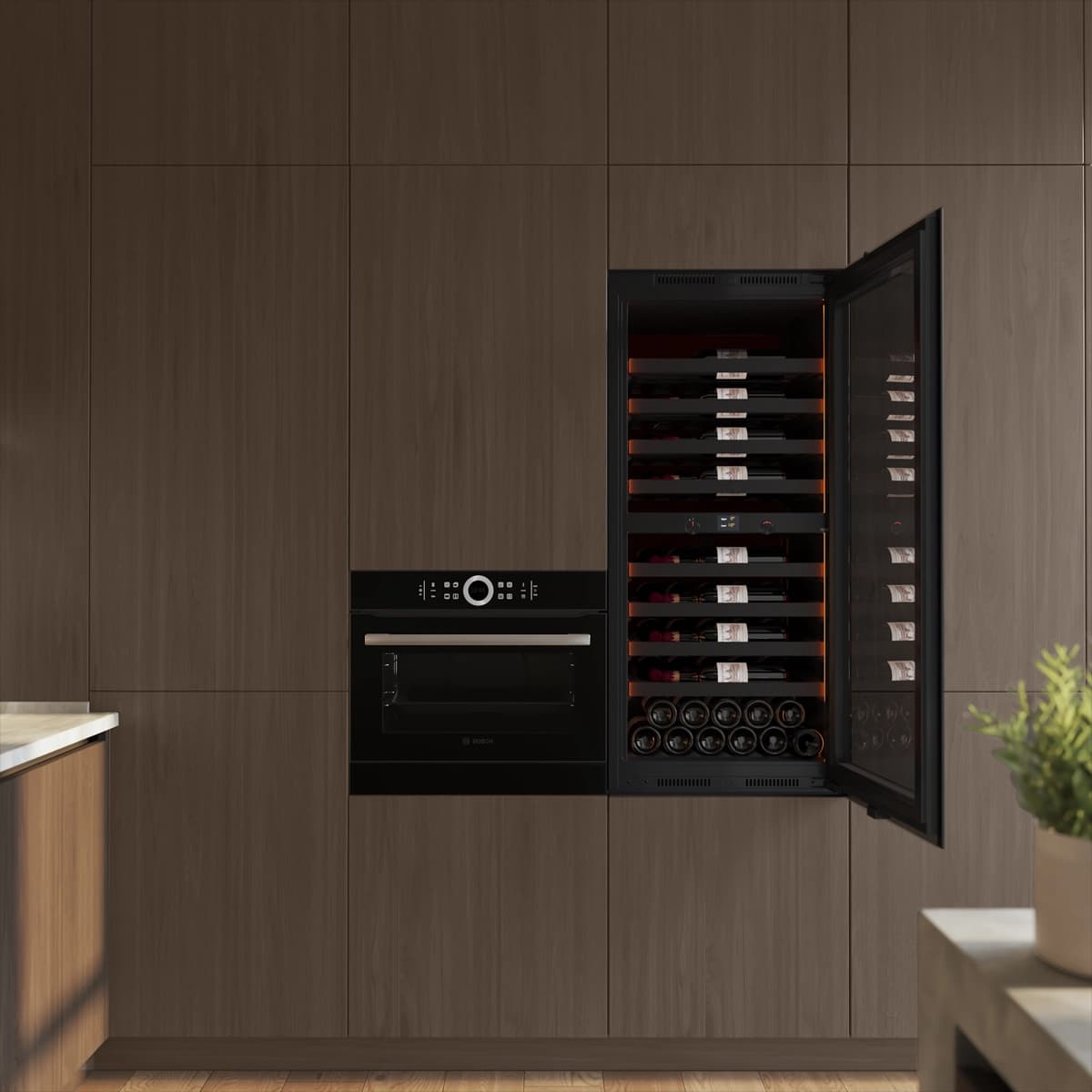Imperial 62 bottles - push open - 2 zones - Black - Integrated