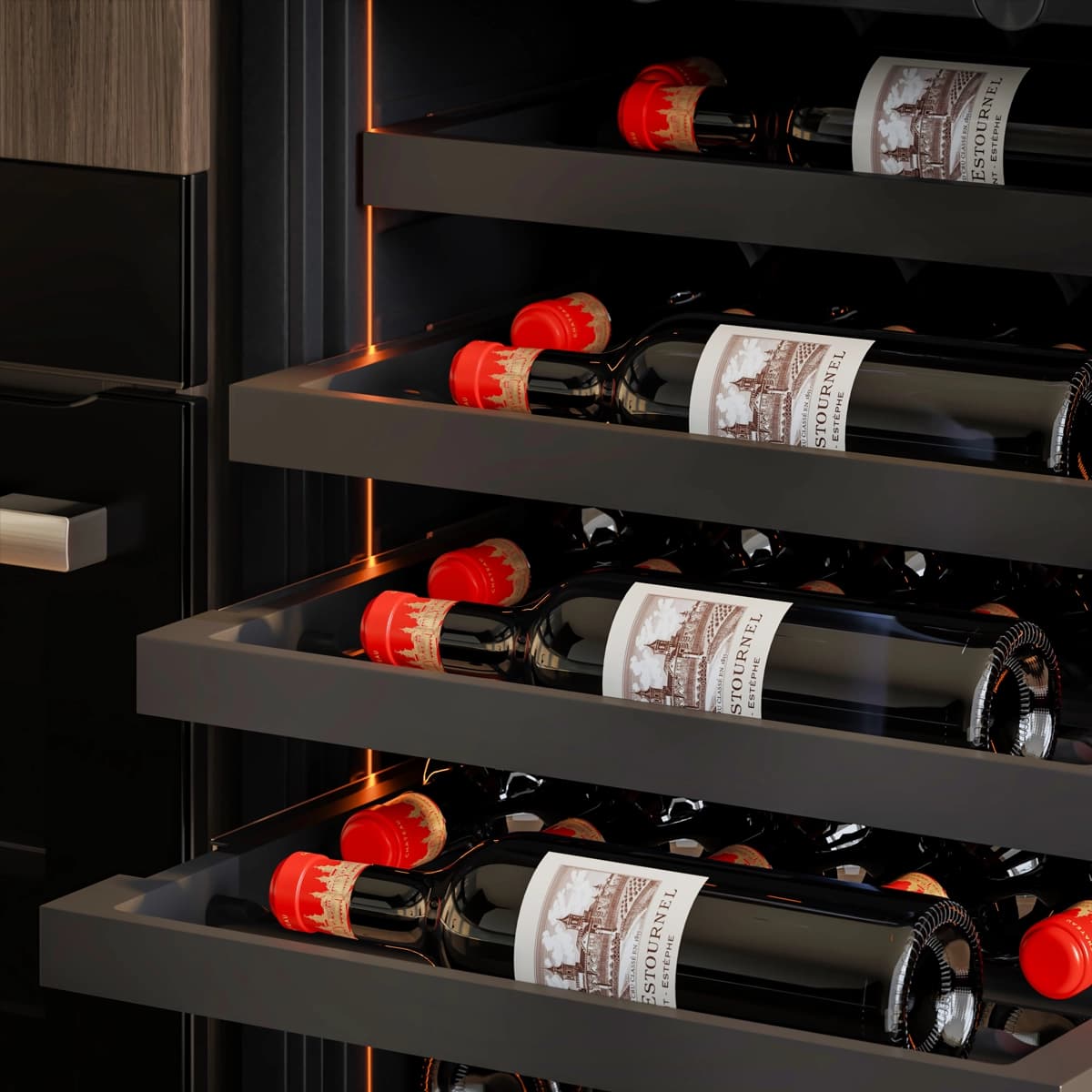Imperial 62 bottles - push open - 2 zones - Black - Integrated