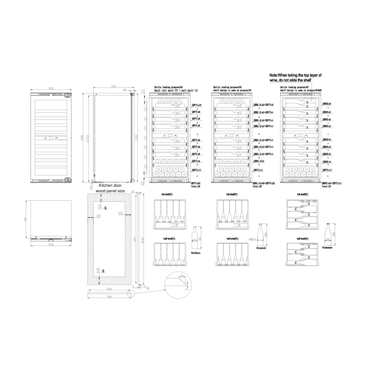 Imperial 62 bottles - push open - 2 zones - Kitchen door