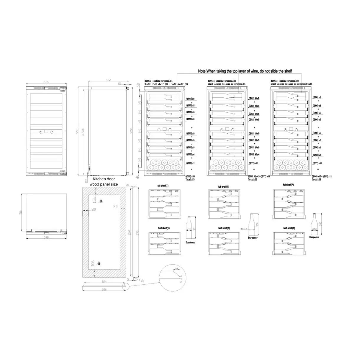 Imperial 62 bottles - push open - 2 zones - Kitchen door
