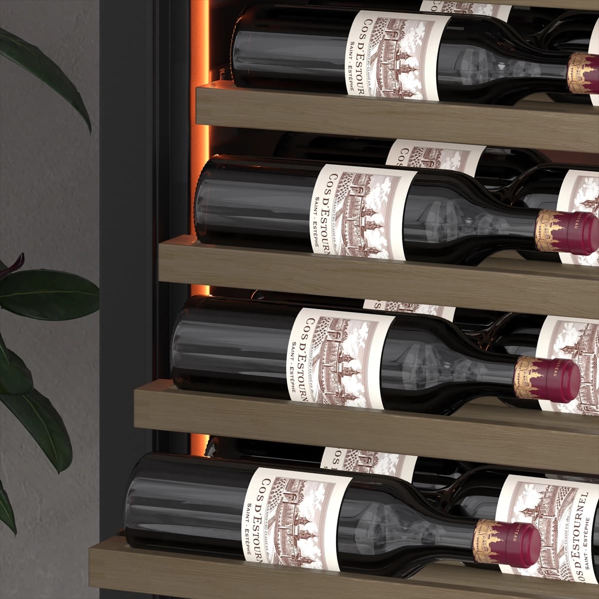 Majestic 111 bottles - 2 zones - Black glass front