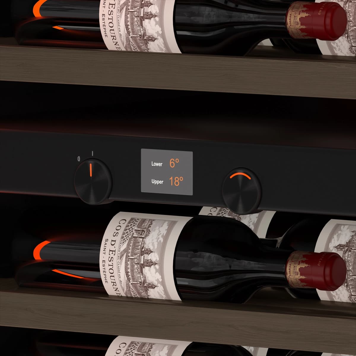 Majestic 111 bottles - 2 zones - Black glass front
