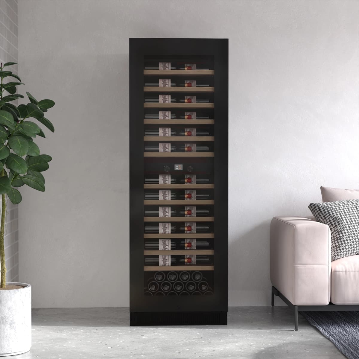 Majestic 111 bottles - 2 zones - Black glass front