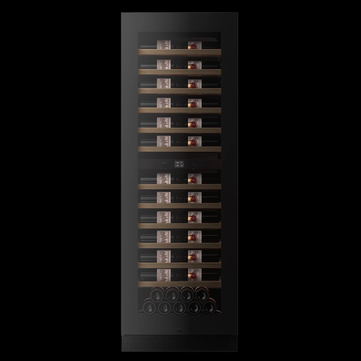 Majestic 111 bottles - 2 zones - Black glass front