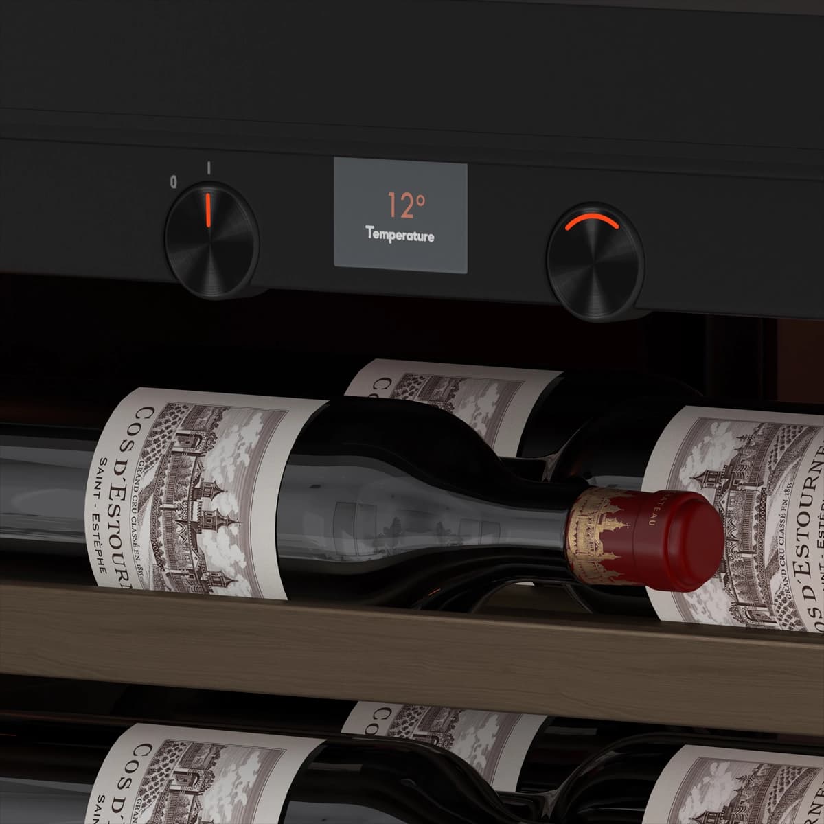 Majestic 119 bottles - 1 zone - Black glass front
