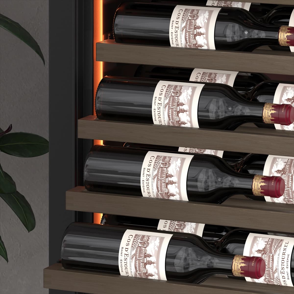 Majestic 119 bottles - 1 zone - Black glass front