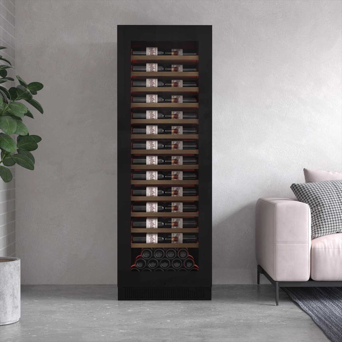 Majestic 119 bottles - 1 zone - Black glass front