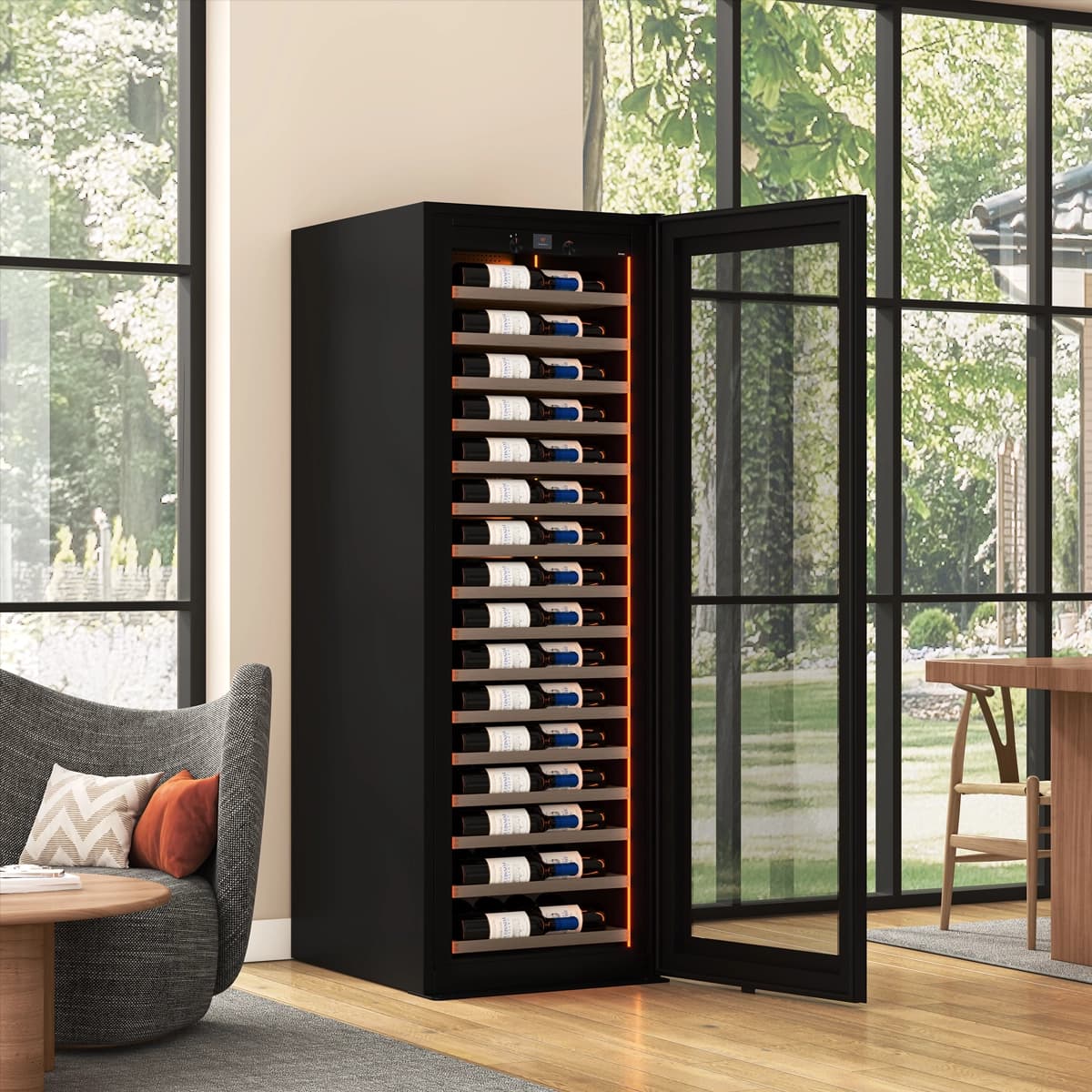 Majestic 125 bottles - 1 zone - Black glass front