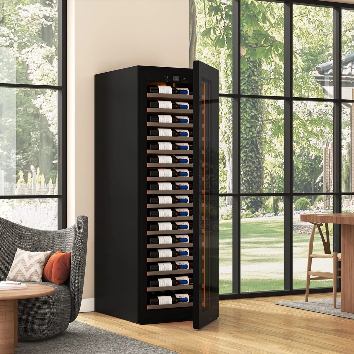 Majestic 125 bottles - 1 zone - Black glass front