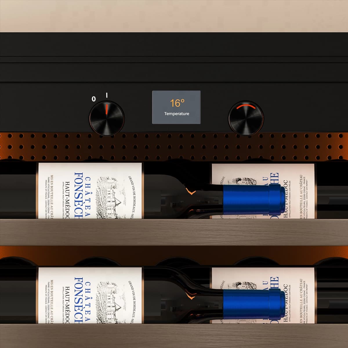 Majestic 125 bottles - 1 zone - Black glass front