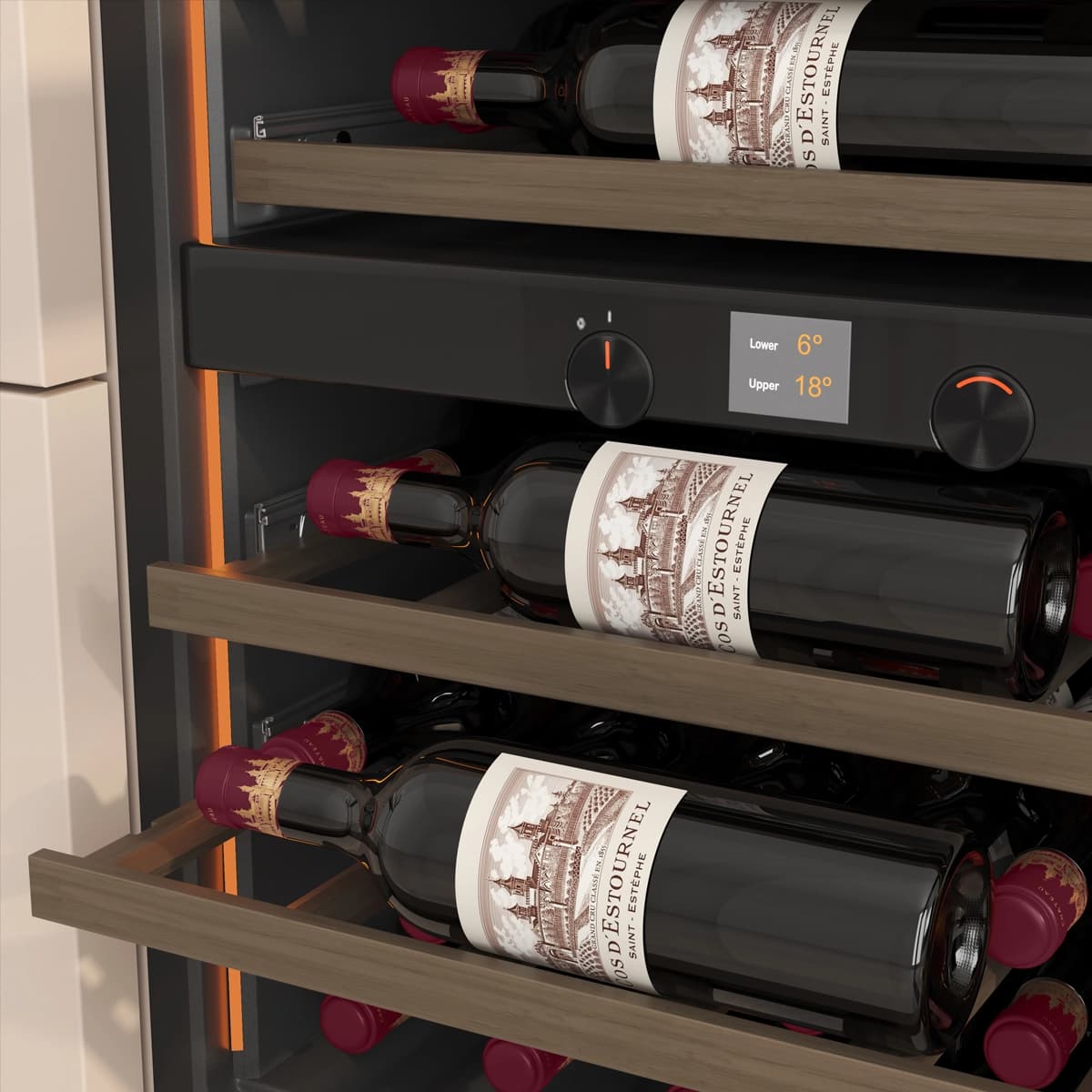 Majestic SB 39 bottles - 2 zones - Black glass front