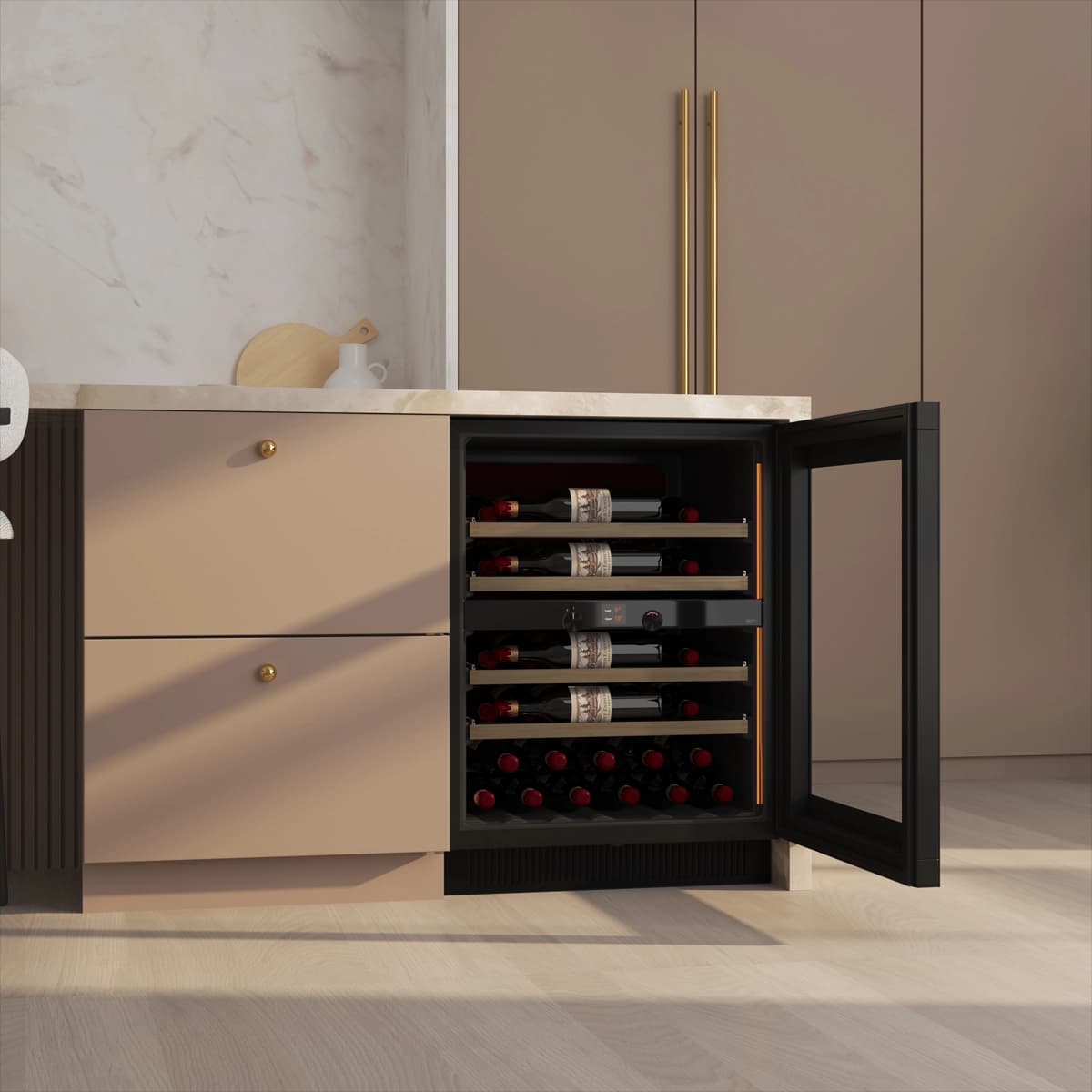 Majestic SB 39 bottles - 2 zones - Black glass front