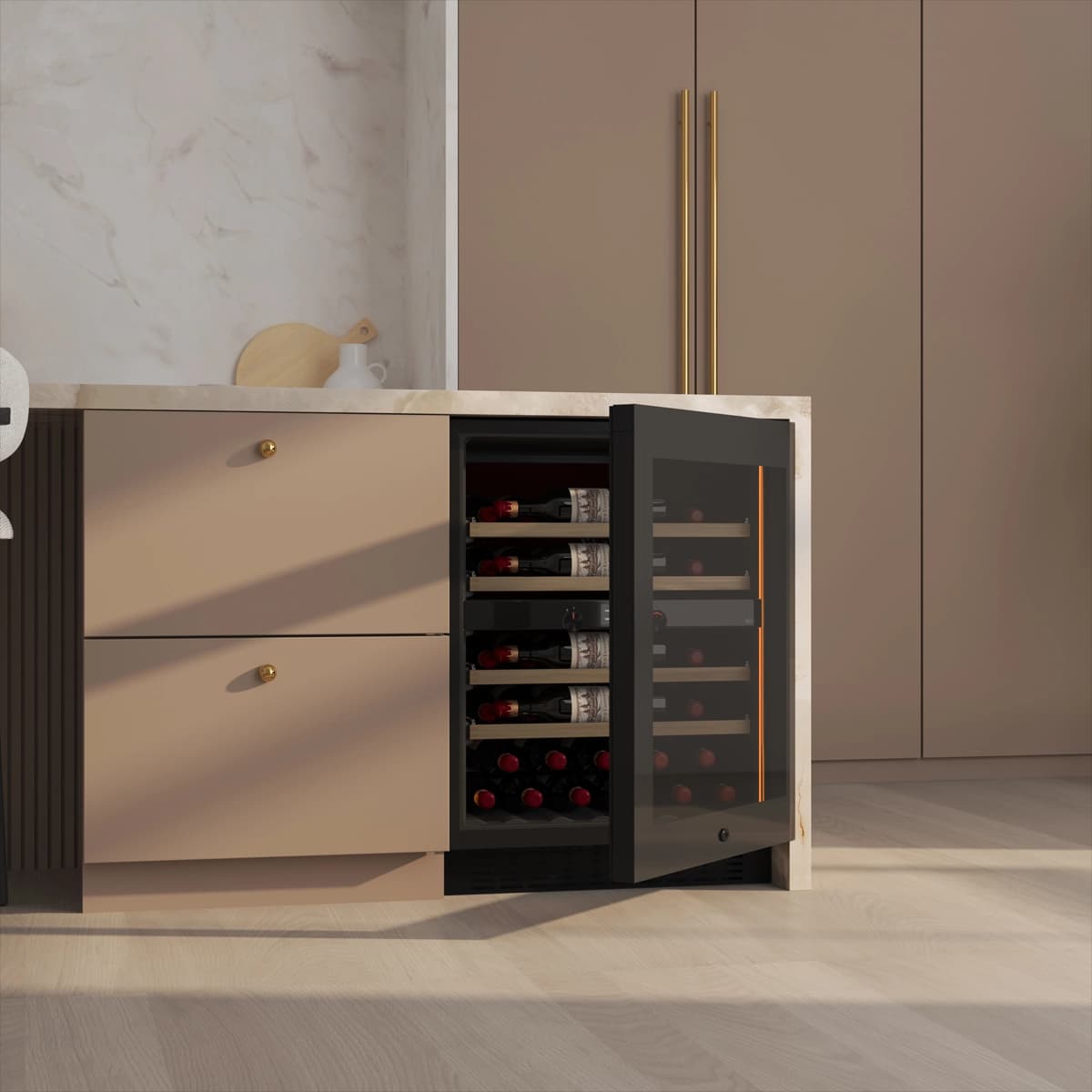 Majestic SB 39 bottles - 2 zones - Black glass front