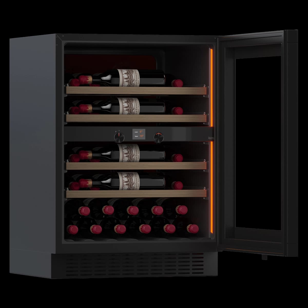 Majestic SB 39 bottles - 2 zones - Black glass front