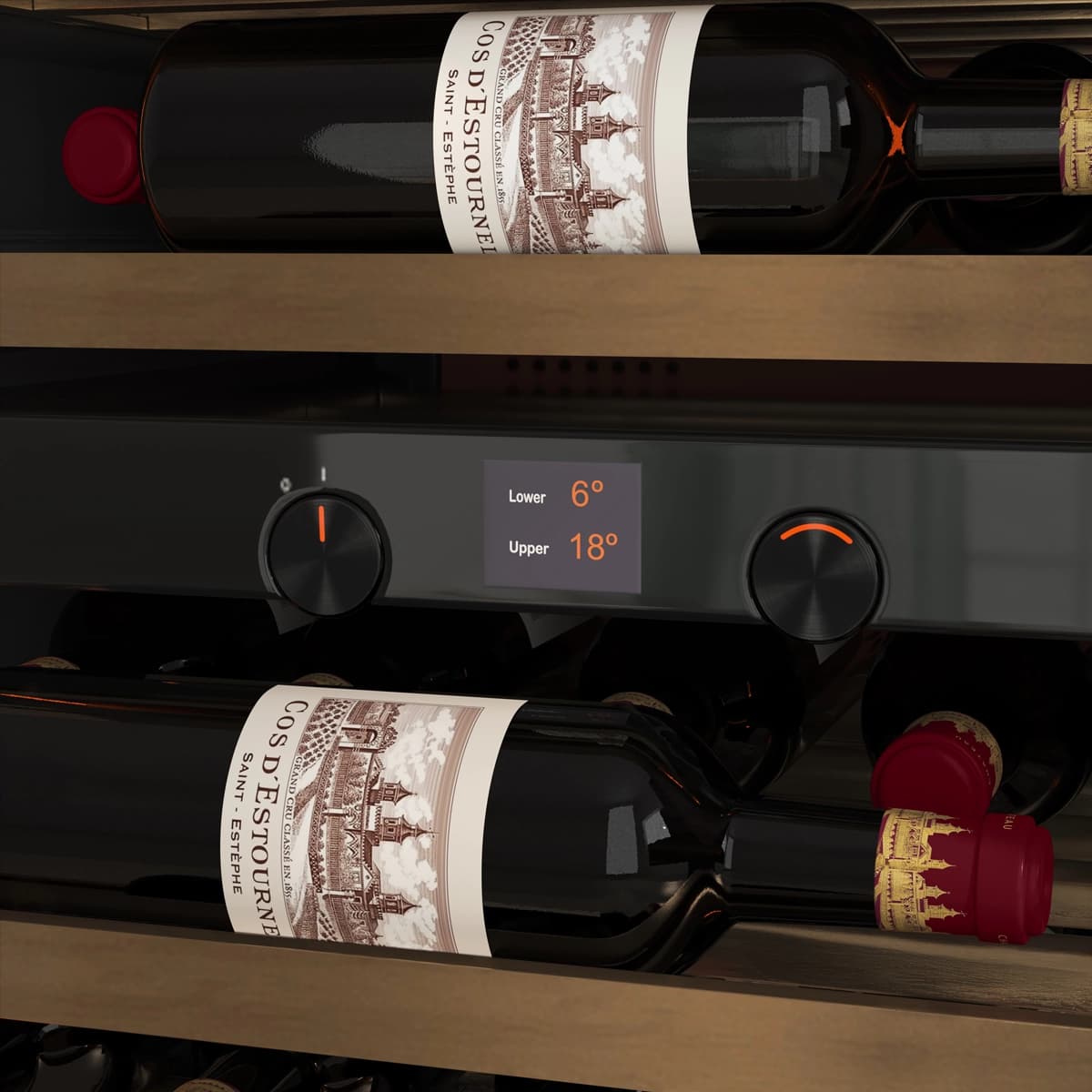 Majestic 39 bottles - 2 zones - Black glass front 80cm